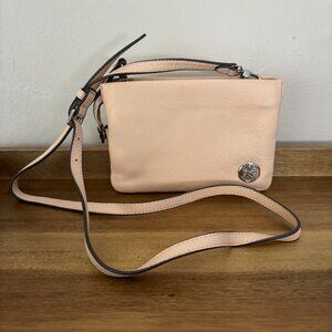 Vince Camuto Light Peach Pink Leather Small Crossbody Clutch